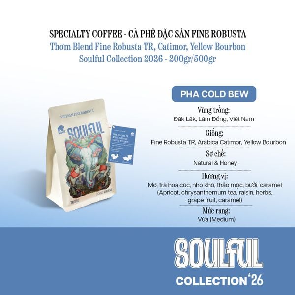  SOULFUL THƠM COLD BREW - BLEND TR, CATIMOR, YELLOW BOURBON | SOULFUL COLLECTION 2026 | FINE ROBUSTA & SPECIALTY ARABICA 