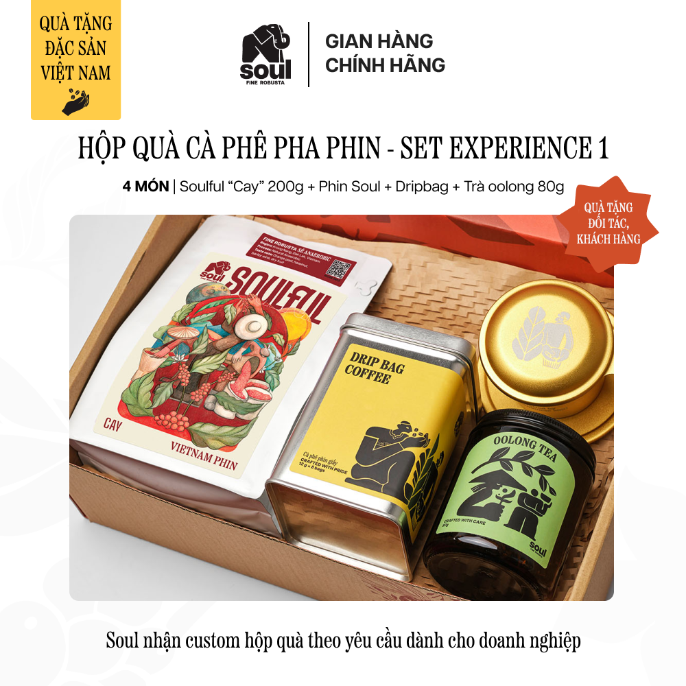  COMBO PHA PHIN 4 MÓN: HỘP QUÀ CÀ PHÊ EXPERIENCE 01 