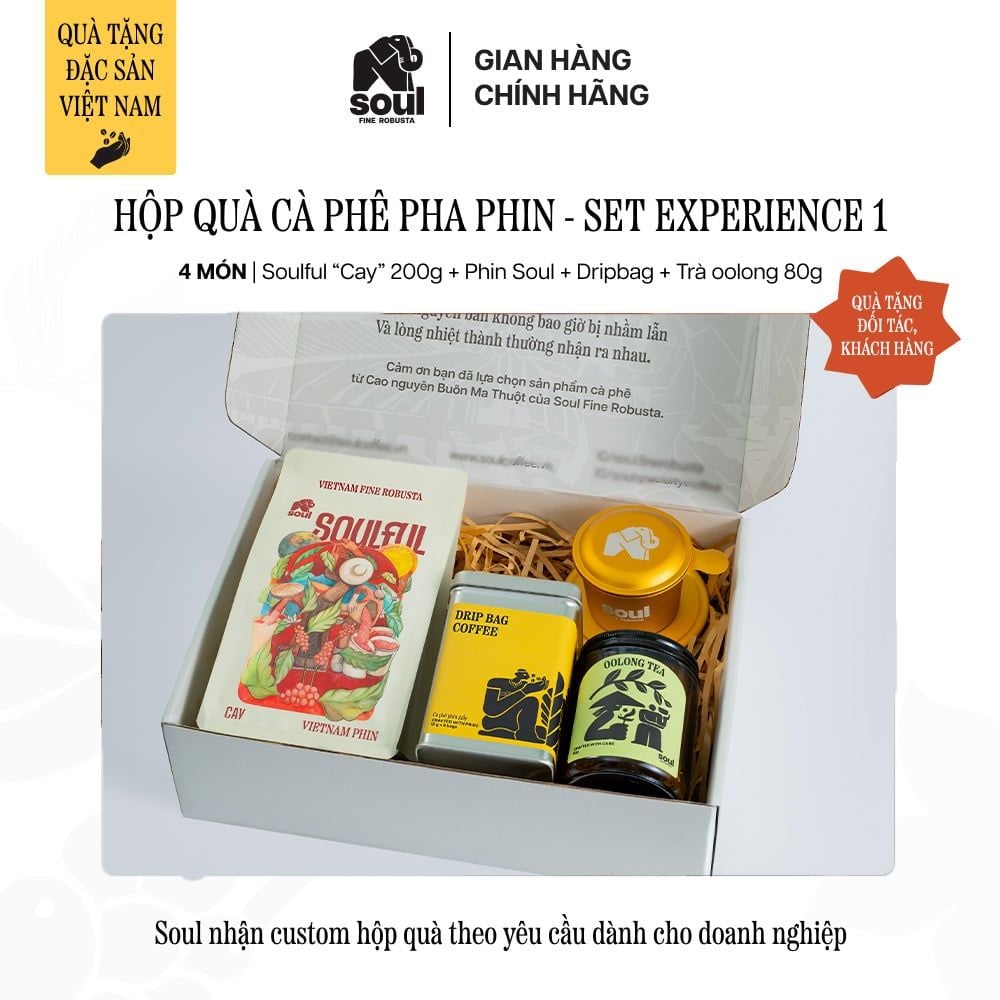  COMBO PHA PHIN 4 MÓN: HỘP QUÀ CÀ PHÊ EXPERIENCE 01 