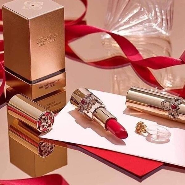 Son Lì Dưỡng Ẩm Mini Cao Cấp Ohui The First Geniture Lipstick Minisize Màu Red 1.3g Tặng Kem Dưỡng Thể Trắng Da Chống Nắng WHISIS Premium Collagen Whitening Body Lotion 200ml