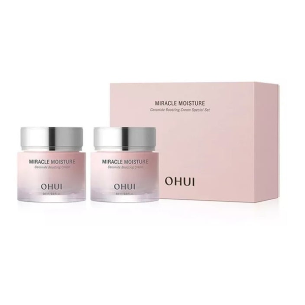 Full Size Bộ Kem Dưỡng Ẩm Ohui Miracle Moisture Ceramide Boosting Cream 60ml + 60ml