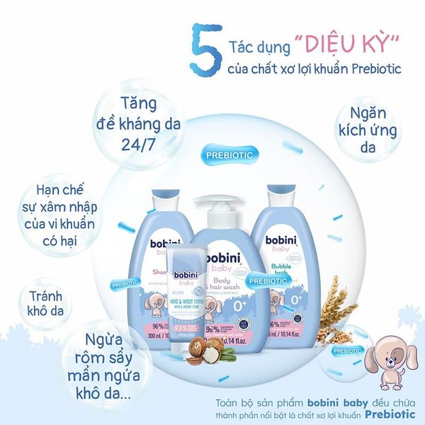 (HSD: 12/2026) Combo 2 Dầu Gội Trẻ Em Bobini Baby Dịu Nhẹ Không Cay Mắt Cho Bé Từ 1 Ngày Tuổi 300mlx2