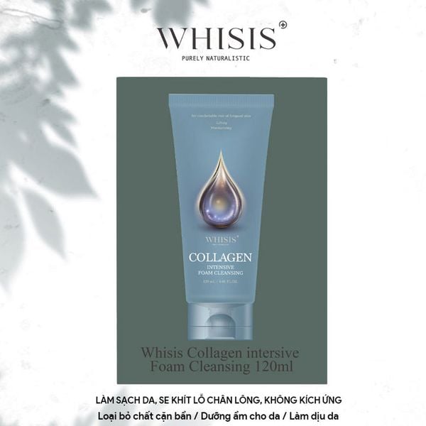 Combo 2 Sữa Rửa Mặt Collagen Cho Da Lão Hóa WHISIS Collagen Intensive Foam Cleansing 120mlx2