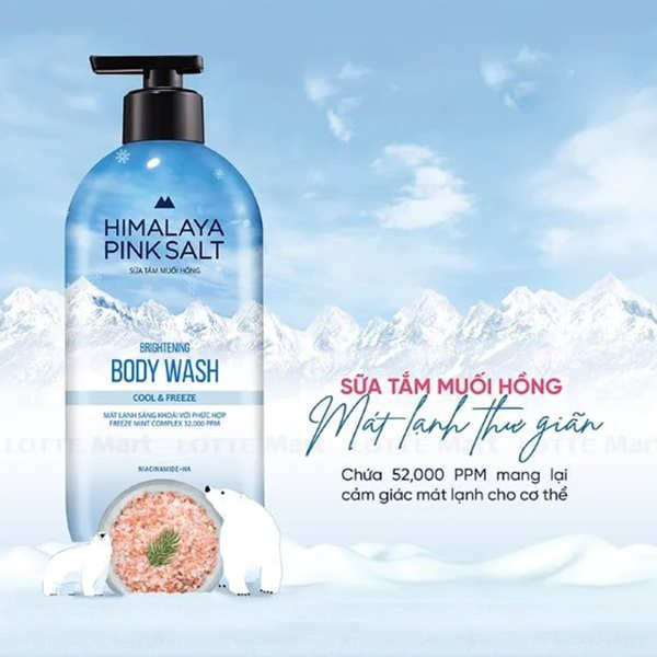 Combo 2 Sữa Tắm Muối Hồng Himalaya Pink Salt Mát Lạnh, Thư Giãn 500gx2