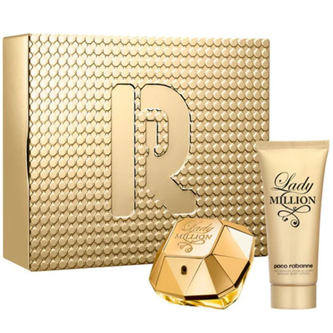 (HSD: 12/2026) Bộ Nước Hoa Nữ Paco Rabanne Lady Million Gift Set Fragrances EDP 80Ml + Body Lotion 100Ml
