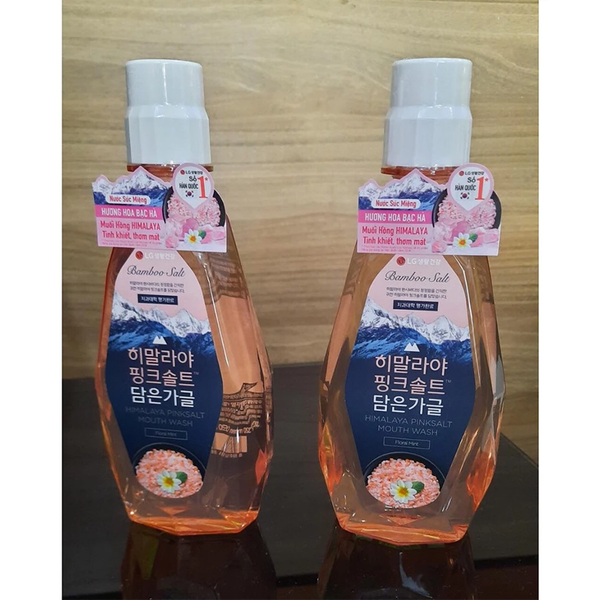 (HSD: 12/2026) Combo 2 Nước Súc Miệng Bamboo Salt Muối Hồng Himalaya Bạc Hà Mát Dịu 320mlx2