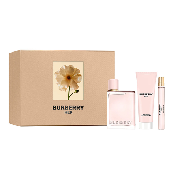 (HSD: 9/2026) Bộ Nước Hoa Nữ Burberry Her EDP 100ml+ Mini 10Ml + Body Lotion 75ml (DEAL BOM TẤN 999K)