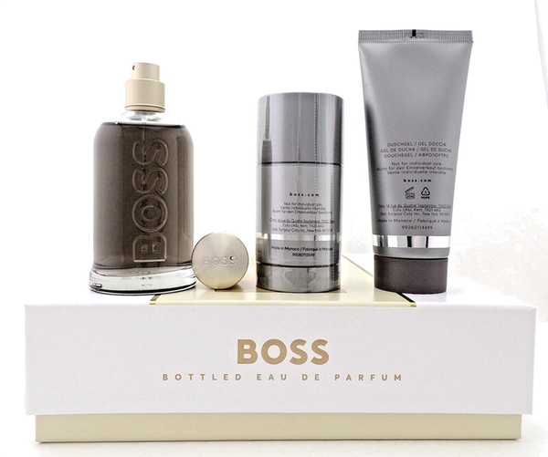 (HSD: 8/2026) Bộ Nước Hoa Nam Hugo Boss Men'S Boss Bottled EDP 100ml+ Gel Cạo Râu 100ml+ Lăn Khử Mùi 100ml
