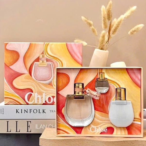 (HSD: 11/2026) Bộ Nước Hoa Nữ Chloé Ladies Nomade EDP 75ml + Mini 5ml + Body Lotion 100ml
