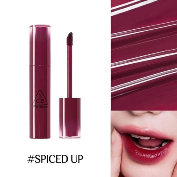 f1687 Bóng 3CE Lazy Pop Lip Stain #Speced Up (Đỏ Rượu Vang)