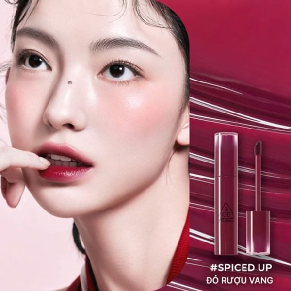 f1687 Bóng 3CE Lazy Pop Lip Stain #Speced Up (Đỏ Rượu Vang)