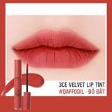 (HSD: 7/2027) Son Kem 3CE Velvet Lip Tint Dạng Lì Lên Màu Chuẩn 4g - Màu Daffodil (Đỏ đất)