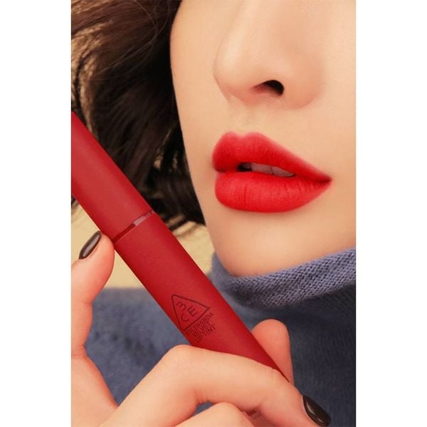 (HSD: 9/2027) Son Kem 3CE Velvet Lip Tint Dạng Lì Lên Màu Chuẩn 4g - Màu Private (Đỏ lạnh)