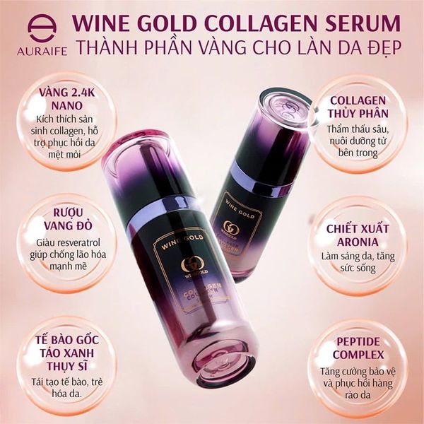 Tinh Chất Nâng Cơ Phục Hồi Da Wine Gold Collagen 30ml