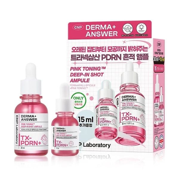 Tinh Chất Vi Kim Dưỡng Sáng Hồng Da CNP Derma Answer Pink Toning Deep-in Shot Ampoule 30ml (Hàng tách set)