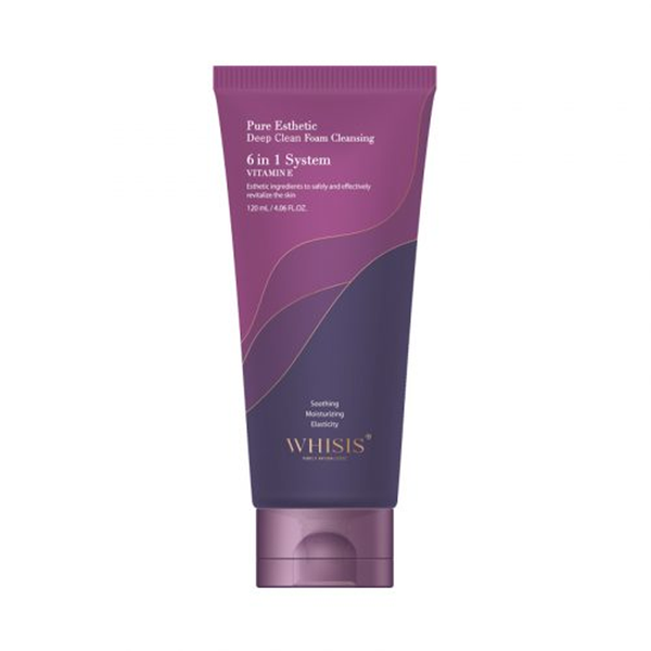 Combo Sữa Rửa Mặt Làm Sạch Sâu Trắng Sáng Da Vitamin E Whisis 120ml Và Gel Tẩy Da Chết Whisis Pure Esthetic Brightening Peeling 120ml