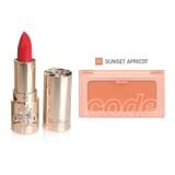 Combo Son Lì Dưỡng Ẩm Mini Cao Cấp Ohui The First Geniture Lipstick Minisize Màu Red 1.3g Và Phấn Má Code Glokolor Mood Touch Blusher 3.5G Màu 03 Sunset Apricot