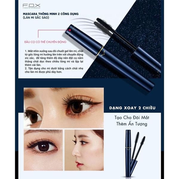 Combo 2 Mascara Thông Minh 2 Công Dụng FOX Multi Function 8.5Mlx2