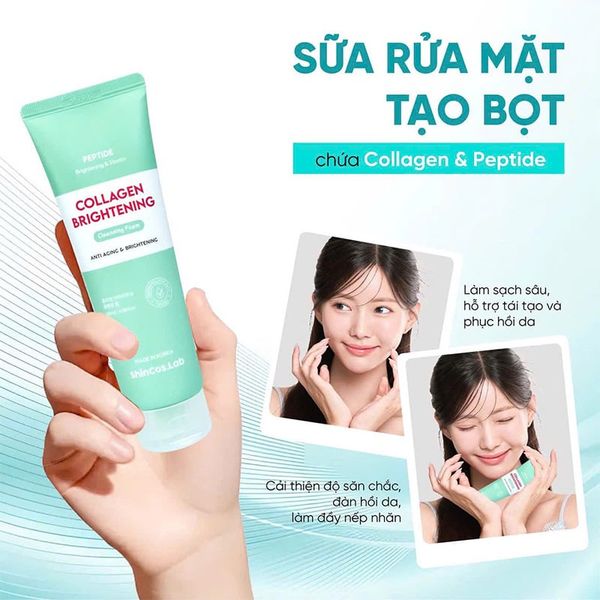 (HSD: 3/2027) Sữa Rửa Mặt Thuần Chay SHINCOS.LAB Collagen Cleansing Foam 120ml