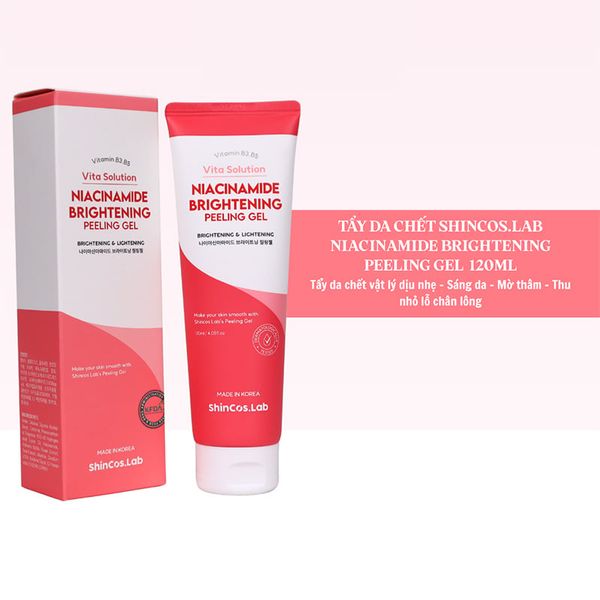 (HSD: 3/2027) Combo Sữa Rửa Mặt Thuần Chay SHINCOS.LAB Collagen Cleansing Foam 120ml Và Gel Tẩy Da Chết Vật Lý SHINCOS.LAB Niacinamide Brightening Peeling Gel Mờ Thâm Dáng Da 120ml
