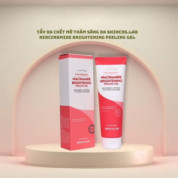 (HSD: 3/2027) Gel Tẩy Da Chết Vật Lý SHINCOS.LAB Niacinamide Brightening Peeling Gel Mờ Thâm Dáng Da 120ml (màu hồng)