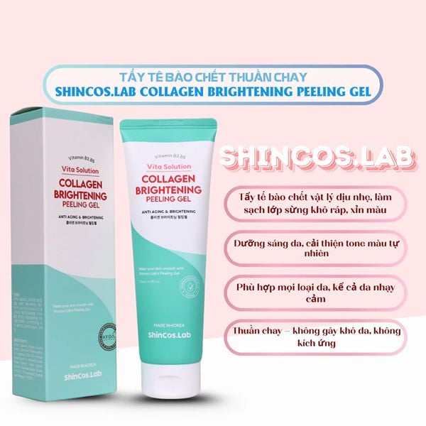 (HSD: 3/2027) Combo 2 Gel Tẩy Da Chết Vật Lý SHINCOS.LAB Collagen Brightening Peeling Gel 120mlx2 (Màu Xanh)