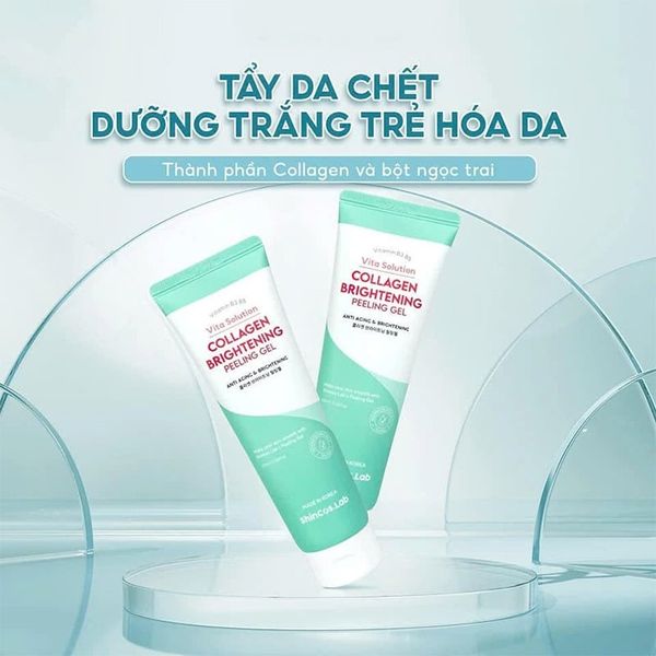 (HSD: 3/2027) Combo Sữa Rửa Mặt Thuần Chay SHINCOS.LAB Collagen Cleansing Foam 120ml Và Gel Tẩy Da Chết Vật Lý SHINCOS.LAB Collagen Brightening Peeling Gel 120ml