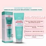 (HSD: 3/2027) Combo Sữa Rửa Mặt Thuần Chay SHINCOS.LAB Collagen Cleansing Foam 120ml Và Gel Tẩy Da Chết Vật Lý SHINCOS.LAB Niacinamide Brightening Peeling Gel Mờ Thâm Dáng Da 120ml