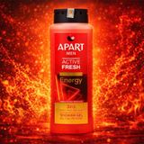 Sữa Tắm Năng Lượng 3Trong1 Dành Cho Nam Giới Apart Mạnh Mẽ Dùng Cho Cơ Thể, Mặt Và Tóc 500ml (Màu Đỏ)