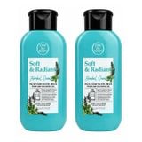 Combo 2 Sữa Tắm Nước Hoa On The Body Dòng Soft & Radiant Herbal Scent (Xanh dương) 200mlx2