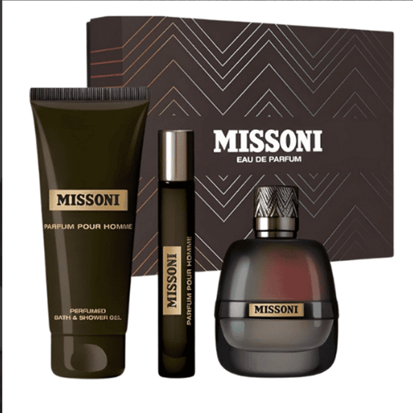 Bộ Nước Hoa Nam Missoni Pour Homme Edp 3Pcs Set (Nước Hoa 100ml + Mini 10ml + Shower Gel 150ml)