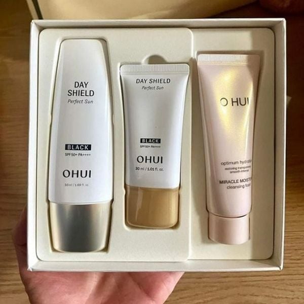 Full Size Bộ Kem Chống Nắng Ohui Day Shield Perfect Sun Black 3pcs