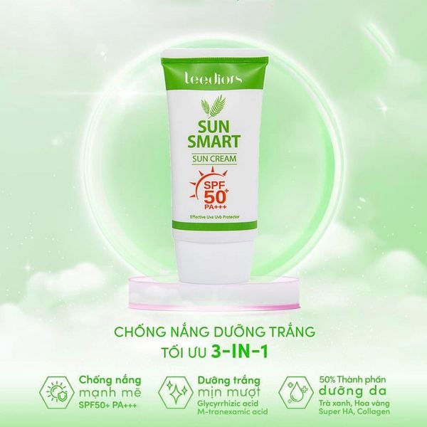 (HSD: 1/2027) Kem Chống Nắng Leediors Sun Smart SPF 50+, PA+++ 40g