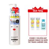 (HSD: 5/2026) Nước Tẩy Trang Sạch Sâu Sugoff 3in1 Cleansing Water 200ml Tặng Combo 2 Sữa Rửa Mặt Garnier 50mlx2 + Nước Tẩy Trang Garnier 50ml