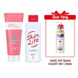 Combo Full Size Sữa Rửa Mặt Carezone Calming Relief Acne Foam 200ml Và Nước Hoa Hồng Cow Skinlife 150ml Tặng Nước Tẩy Trang Sạch Sâu Sugoff 3in1 Cleansing Water 200ml