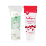 Combo Sữa Rửa Mặt Pure Mind Collagen – Bổ Sung Collagen 100ml Và Bông Tẩy Trang Cotton Tự Nhiên Elanor Original Pure Cotton 80 miếng
