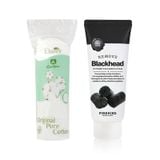 Combo Sữa Rửa Mặt Pure Mind Blackhead Than Hoạt Tính – Làm Sạch Sâu 100ml Và Bông Tẩy Trang Cotton Tự Nhiên Elanor Original Pure Cotton 80 miếng