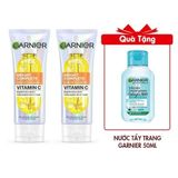 Combo 2 Sữa Rửa Mặt Garnier Tạo Bọt Hỗ Trợ Dưỡng Sáng Da Light Complete Brightening Whip Foam 50mlx2 Tặng Nước Tẩy Trang Cho Da Dầu Mụn Micellar Water Garnier 50ml