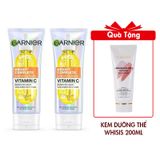 Combo 2 Sữa Rửa Mặt Garnier Tạo Bọt Hỗ Trợ Dưỡng Sáng Da Light Complete Brightening Whip Foam 50mlx2 Tặng Kem Dưỡng Thể Trắng Da Chống Nắng WHISIS Premium Collagen Whitening Body Lotion 200ml
