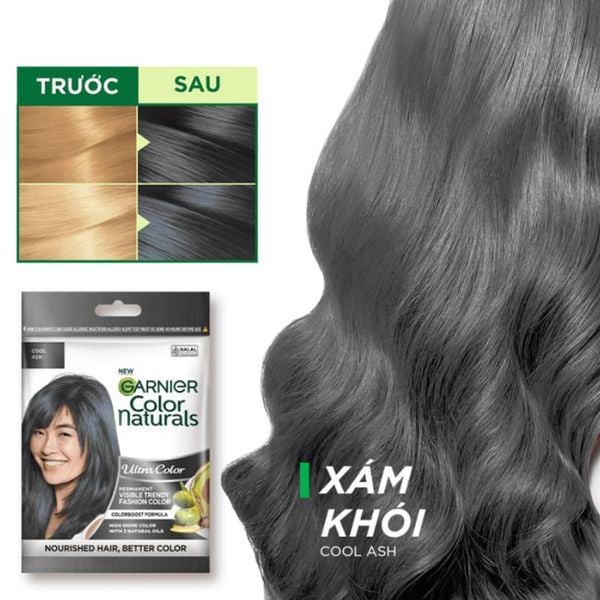 Kem Nhuộm Tóc Gariner Color Naturals Ultra Color - Cool Ash - Xám Khói