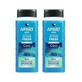 Combo 2 Sữa Tắm Mát Lạnh 3Trong1 Dành Cho Nam Giới Apart Mạnh Mẽ Dùng Cho Cơ Thể, Mặt Và Tóc 500mlx2 (Màu Xanh)