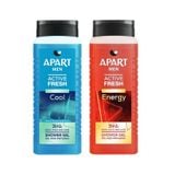 Combo Sữa Tắm Mát Lạnh 3Trong1 Dành Cho Nam Giới Apart Mạnh Mẽ 500ml (Màu Xanh) Và Sữa Tắm Apart Mạnh Mẽ 500ml (Màu Đỏ)