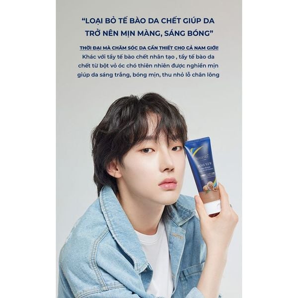 Tẩy Tế Bào Chết & Sữa Rửa Mặt 2in1 Dành Cho Nam Whisis For Men Boss New Blue Homme Face Scrub Cleanser 150ml