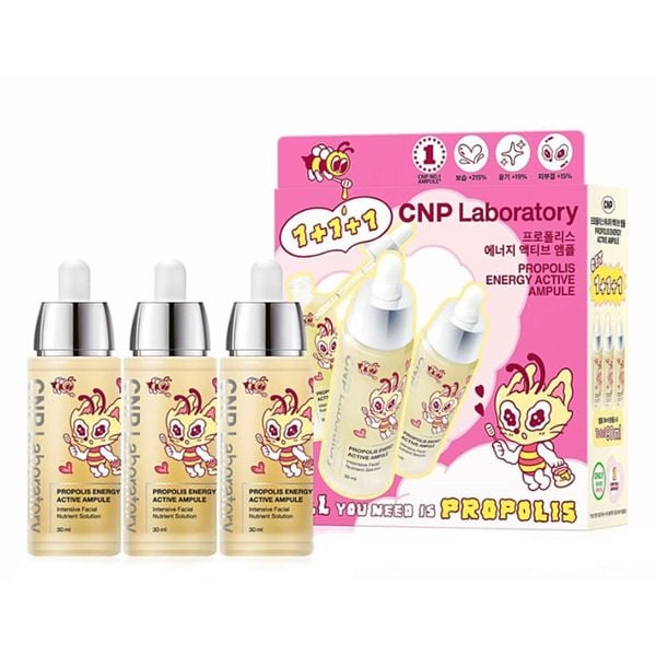 Full Size Bộ 3 Tinh Chất Phục Hồi Da Keo Ong CNP Propolis Energy Active Ampule Set 30mlx3