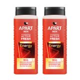 Combo 2 Sữa Tắm Năng Lượng 3Trong1 Dành Cho Nam Giới Apart Mạnh Mẽ Dùng Cho Cơ Thể, Mặt Và Tóc 500mlx2 (Màu Đỏ)