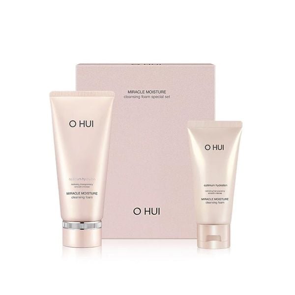 Full Size Bộ Sữa Rửa Mặt Dưỡng Ẩm OHUI Miracle Moisture Cleansing Foam 200ml +100ml