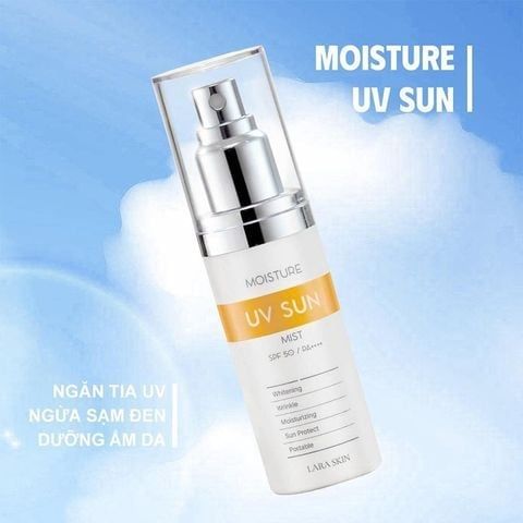 (HSD: 10/2026) Xịt Chống Nắng Lara Moisture UV SUN chai 50ml Tặng Combo 5 Mặt Nạ Dưỡng Da MedB Hàn Quốc Collagen 27mlx5
