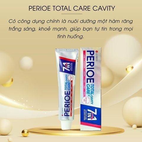Combo 2 Kem Đánh Răng 7IN1 Perioe Total Cavity Care Bảo Vệ Toàn Diện Ngăn Ngừa Sâu Răng 180gx2 Tặng Kem Đánh Răng Capitano Cho Bé 3+ Hương Dâu 75ml