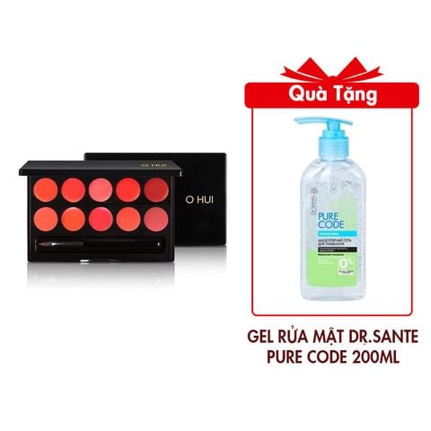 (HSD: 6/2026) Bảng Son 10 Màu Ohui Rouge Real Palette 10g Tặng Gel Rửa Mặt Micellar Dr.Sante Pure Cоde Dành Cho Mọi Loại Da 200ml