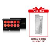 (HSD: 6/2026) Bảng Son 10 Màu Ohui Rouge Real Palette 10g Tặng Kem Đánh Răng Trắng Sáng, Giảm Mảng Bám Thơm Miệng Toothpaste President White (100 RDA) 75g